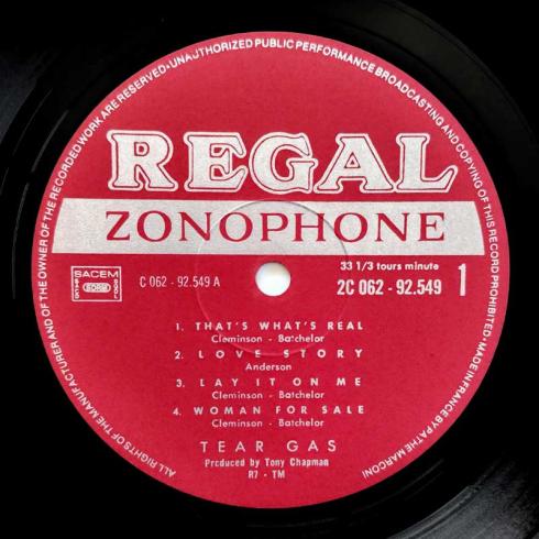 Tear Gas • Tear Gas, LP Regal Zonophone