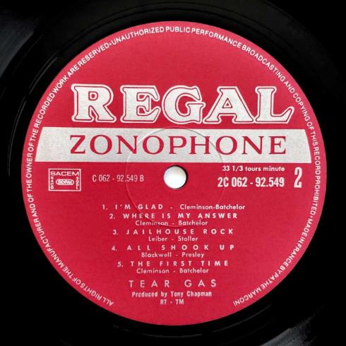 Tear Gas • Tear Gas, LP Regal Zonophone