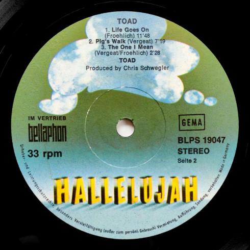 Toad • Toad LP, Hallelujah