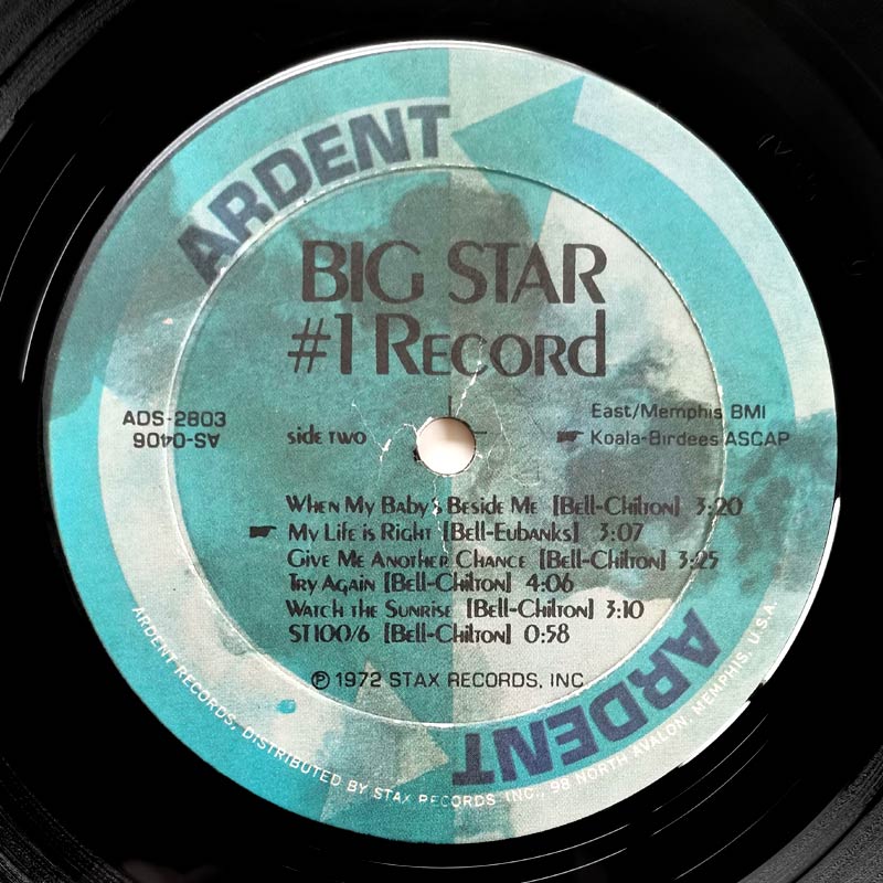 Big Star • #1 Record: Worldwide Rare US Ardent Orig. LP '72