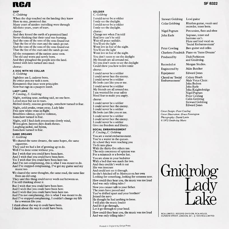 Gnidrolog • Lady Lake Rare 1972 RCA Orig. UK Prog Rock