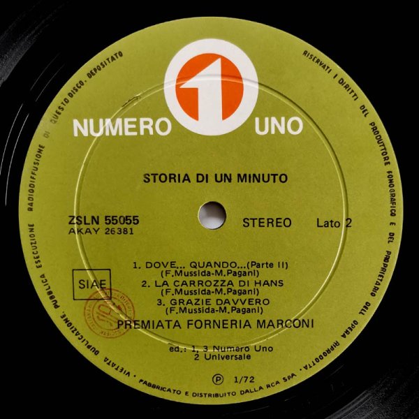 Premiata Forneria Marconi • Storia Di Un Minuto