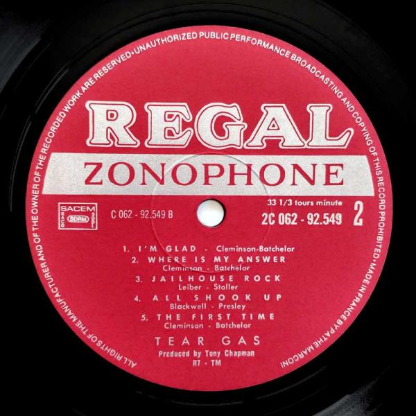 Tear Gas • Tear Gas, LP Regal Zonophone