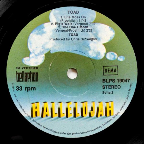 Toad • Toad LP, Hallelujah